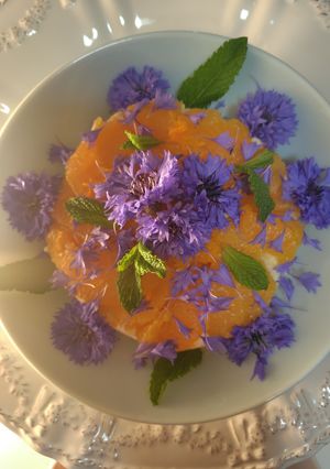 Une photo de Mousse Petit Trianon à l'orange et au bleuet