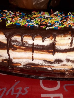 Una foto de Torta de galletas de agua