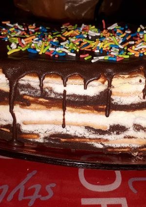 Una foto de Torta de galletas de agua