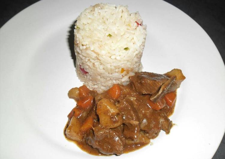 Recipe of Quick Beef stew with Savoury Rice