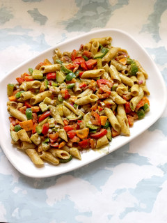 A picture of Thousand Island Pasta Salad.