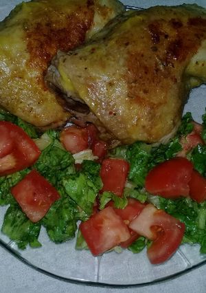 Una foto de Pata muslo de pollo a la mostaza!!!🍗