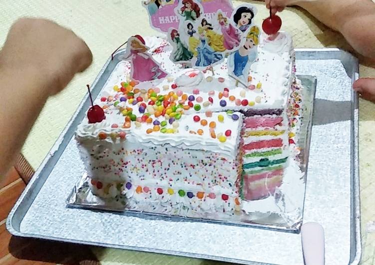 Rainbow cake panggang