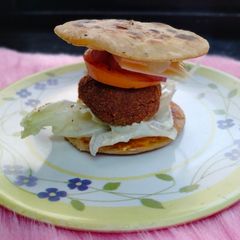 A picture of Indian style wheat burger.