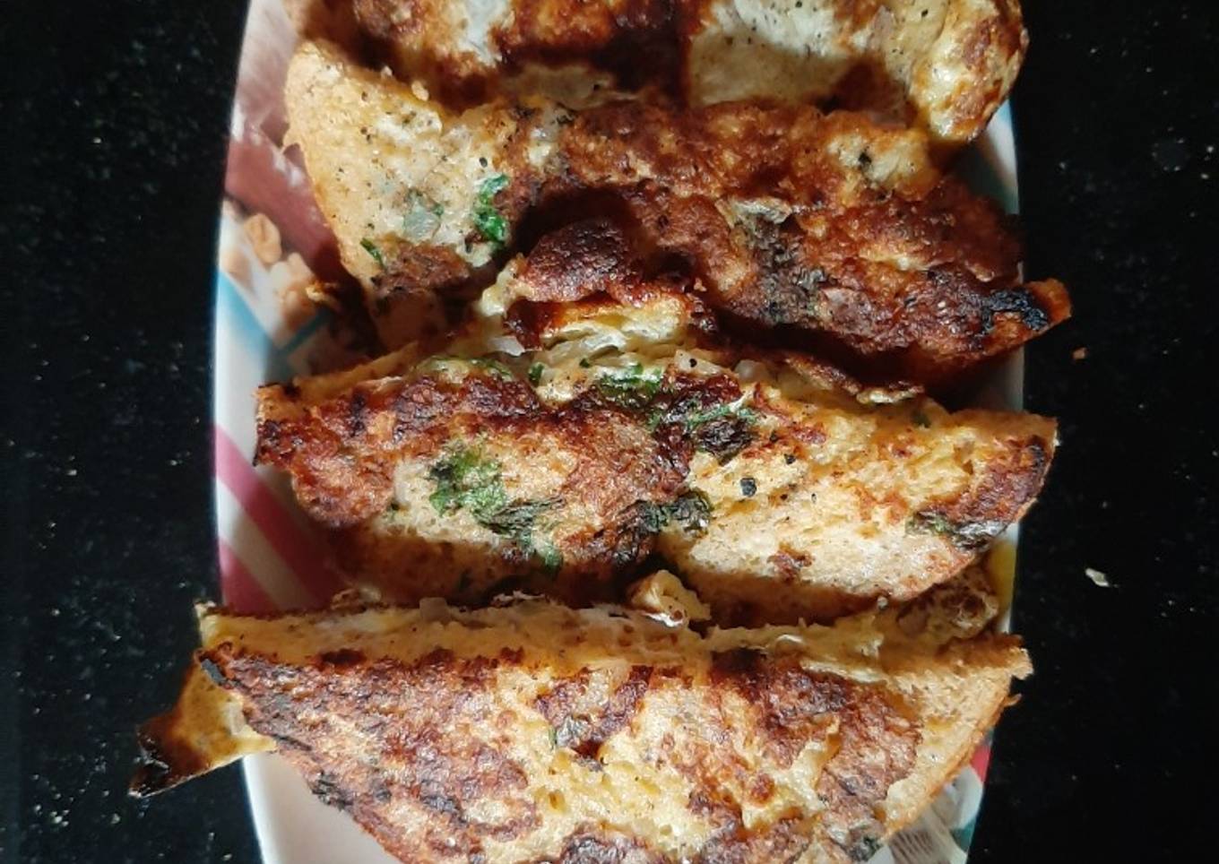 Egg masala french toast