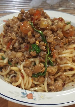 打拋肉醬麵 的食譜成品照片