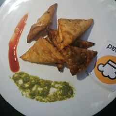 A picture of Bbq samosa.