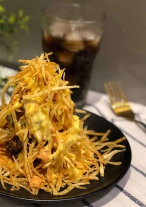 صورة لوصفة سناك بطاطس بالدجاج (هرم السعادة) 😍🧡