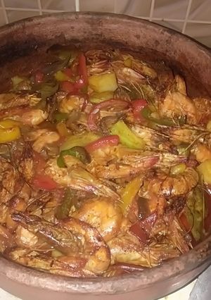 صورة لوصفة طاجن جمبرى بالخضار
