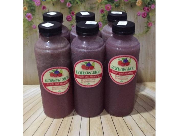 Langkah mengolah Diet Juice Longan Apple Pomelo Blackberry gurih