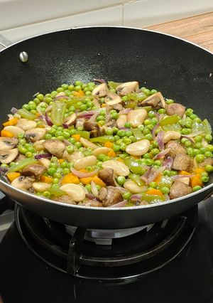 Una foto de Potpourri de verduras en wok