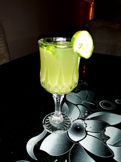 A picture of Cucumber and ginger juices.