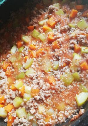 Una foto de Carne molida con verdura