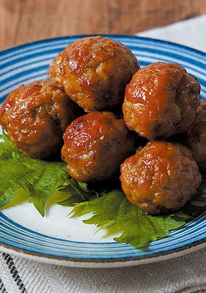 A picture of Teriyaki Chicken Tsukune (Chicken Meatballs).