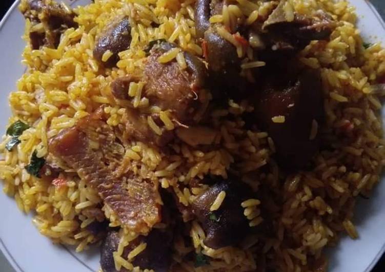 Recipe: at dinner Palmoil rice with dry fish