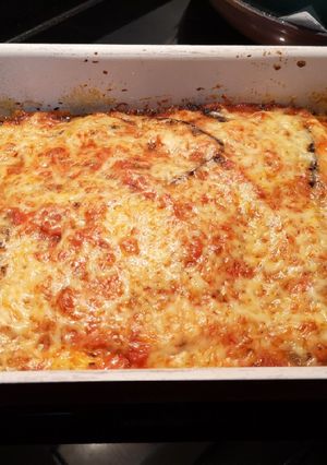 Una foto de Lasagna de berenjenas con soja texturizada