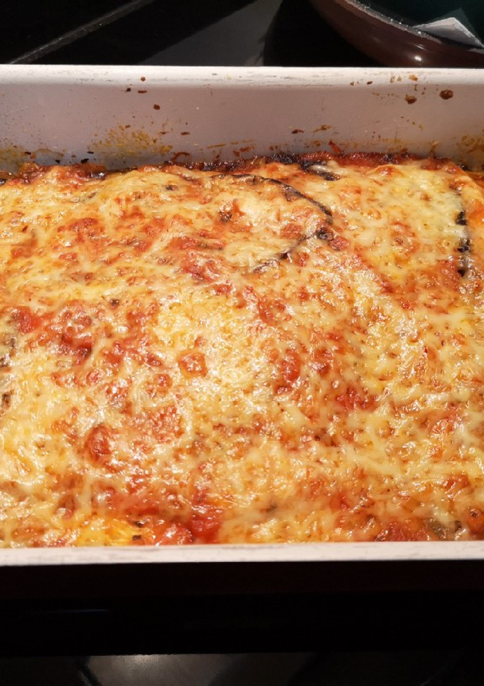 Una foto de Lasagna de berenjenas con soja texturizada