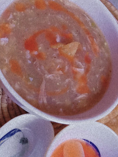 A picture of Restaurant Style Chicken Hot And Sour Soup.