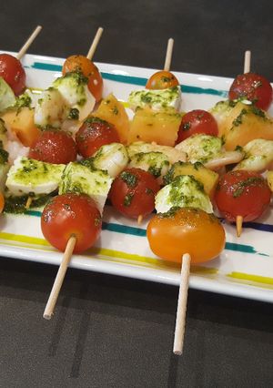 Une photo de Brochettes apéritives aux crevettes