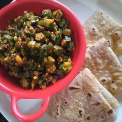 Lasooni bhindi A picture of Lasooni bhindi.