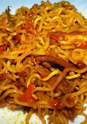 Foto resep Mie ikan laut pedas