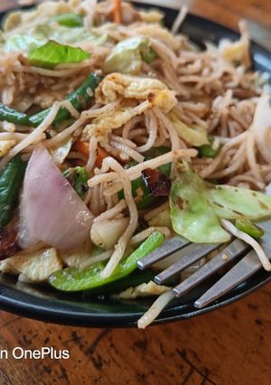 A picture of Egg Fried Hakka Noodles.