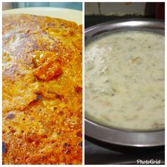 A picture of Whole-wheat Jaggery Chilla with Lauki kheer.