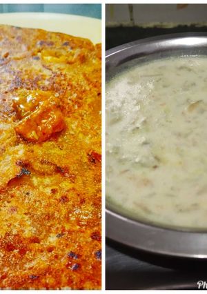 A picture of Whole-wheat Jaggery Chilla with Lauki kheer.