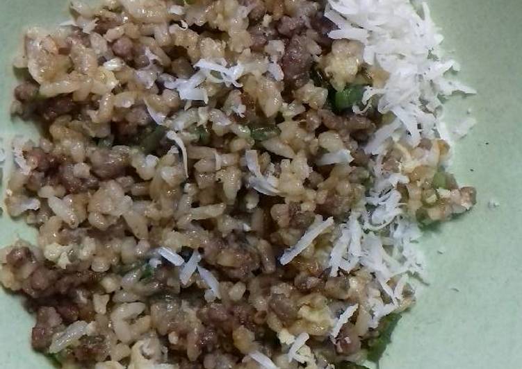 Cara Gampang Membuat Nasi Goreng Daging Buncis *menu balita, Lezat