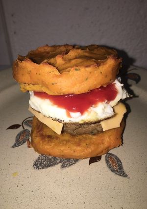 Une photo de DouGer (burger au patate douce)recette healthy