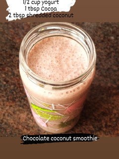 A picture of Chocolate coconut smoothie 😋😋.