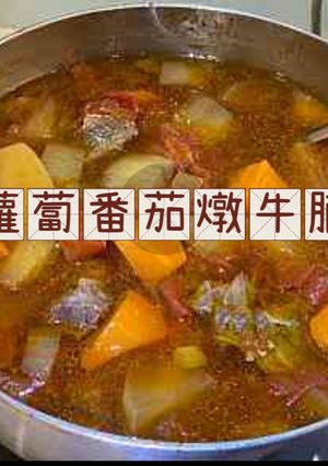 「紅白蘿蔔番茄燉牛腩」簡單美味一鍋好料 的食譜成品照片
