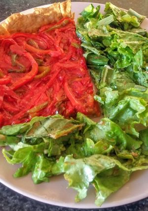 Une photo de Tarte aux poivrons (vegan)