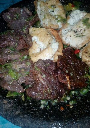 Foto resep Daging tahu penyet rawit