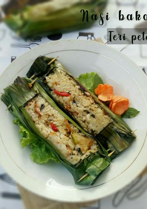 Foto resep Nasi bakar teri pete