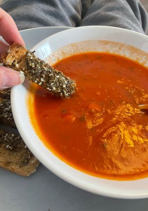 A picture of Zaatar Toast Fingers for Soup Dipping.