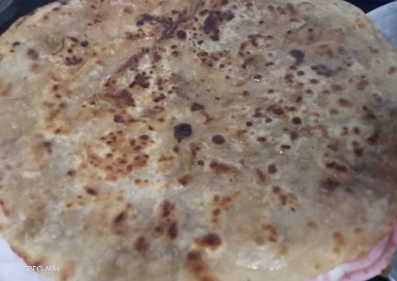 Left over aloo matar masala paratha