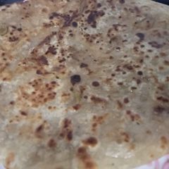 A picture of Left over aloo matar masala paratha.