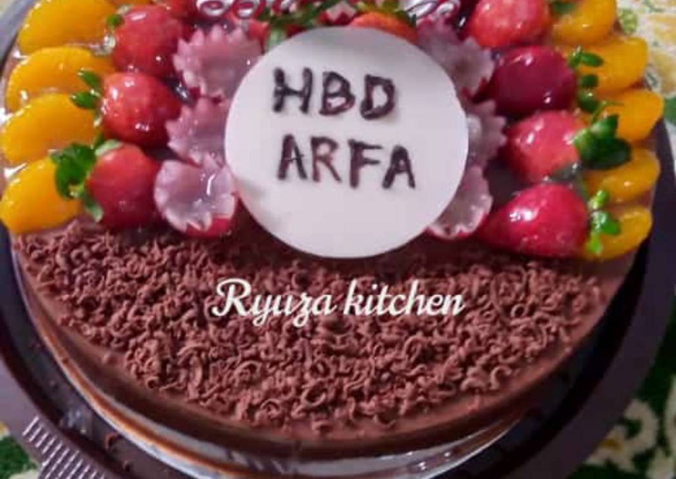 Pudding choco fruits b'day