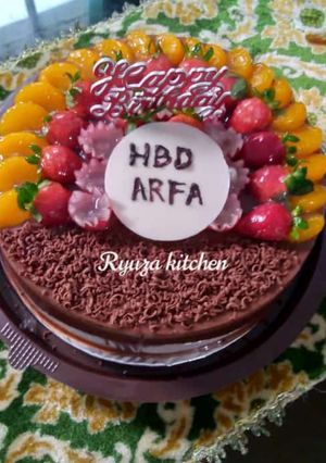 Foto resep Pudding choco fruits b'day