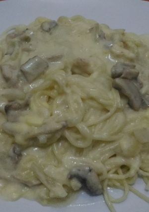Foto resep Chicken Mushroom Spaghetti Carbonara