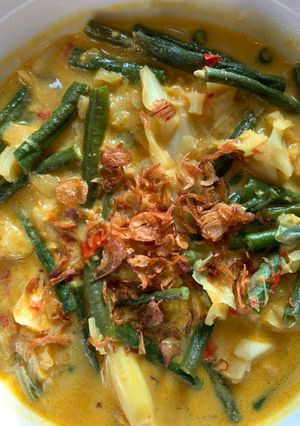 Foto resep Sayur santan kacang panjang dan kol