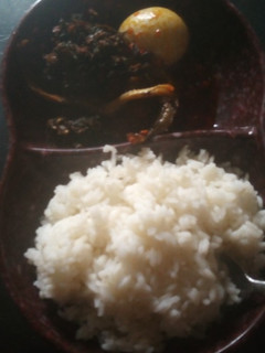 A picture of Rice and efo.