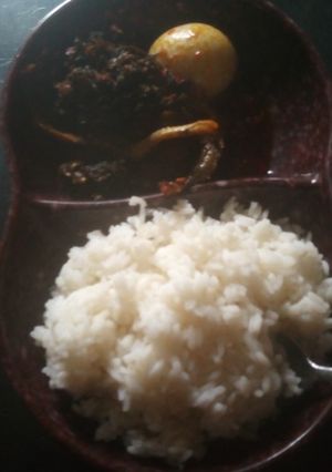 A picture of Rice and efo.