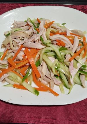涼拌雞腿絲小黃瓜絲 的食譜成品照片