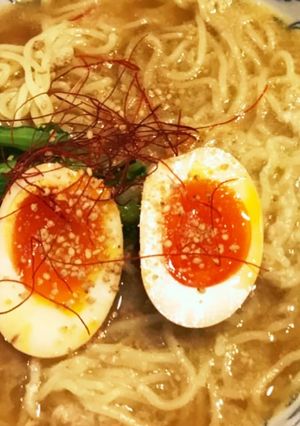 A picture of Chicken Paitan Ramen Soup.