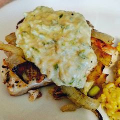 A picture of Grilled Chicken with Jalapeño Cream Sauce.
