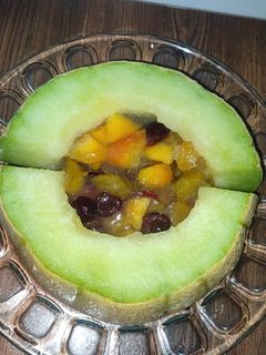 عکسی از دستور دسر ژله میوه و طالبی
