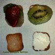 Mini biscotes con queso y frutas 🍓🍍