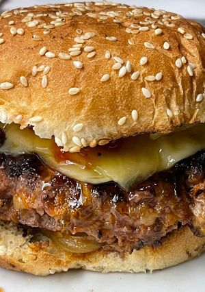 Una foto de Hamburguesas caseras a la parrilla